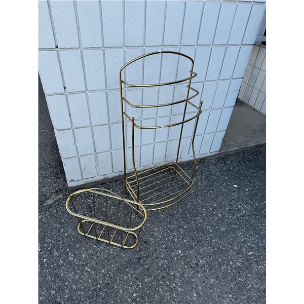 Vintage towel stand and magazine holder