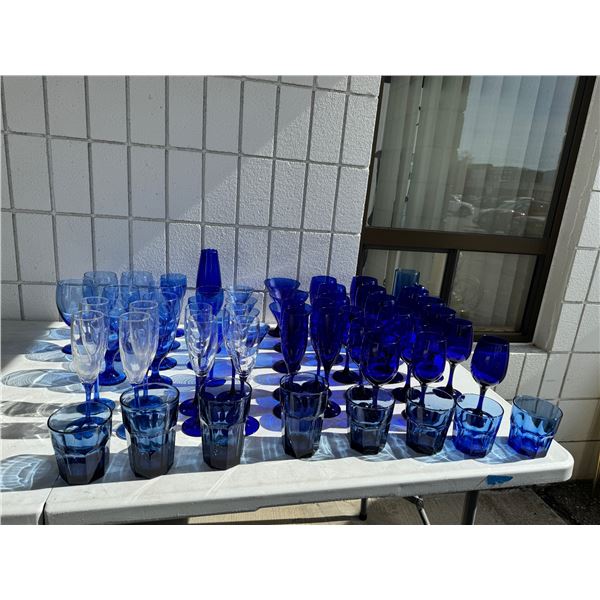 Blue glassware