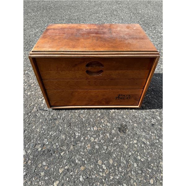 Vintage wood bread box