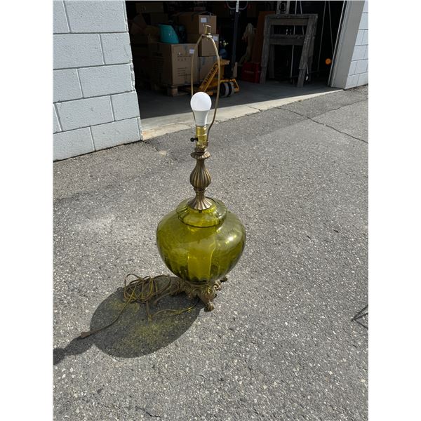 Glass green vintage lamp