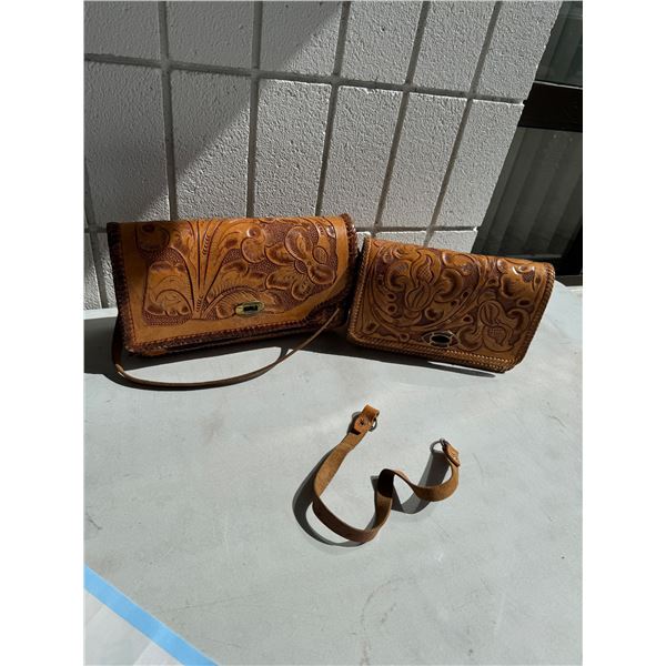 Two vintage leather handbags