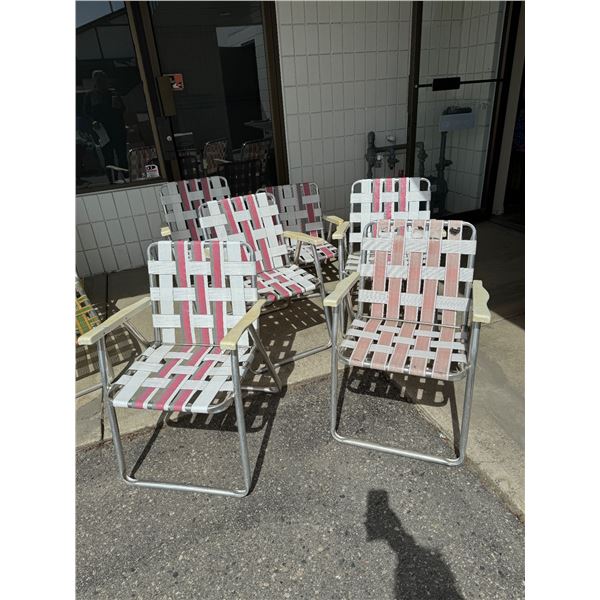 6 vintage patio chairs some wear