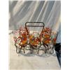 Image 1 : Vintage "autum leaves " bar set one missing