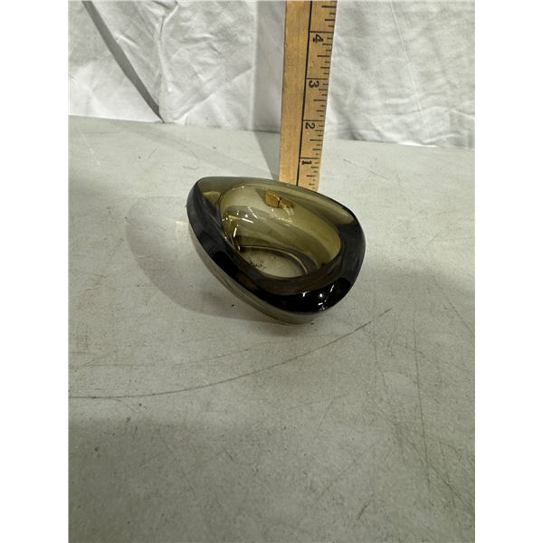 60s MCM SMOKE GREY Art Glass Fried Egg Ashtray/Bowl60s