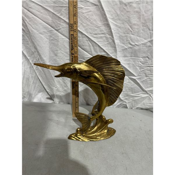 Brass swordfish decor