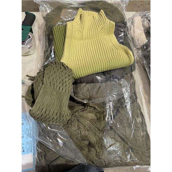 Assorted tanks, tops, sweaters and scarf