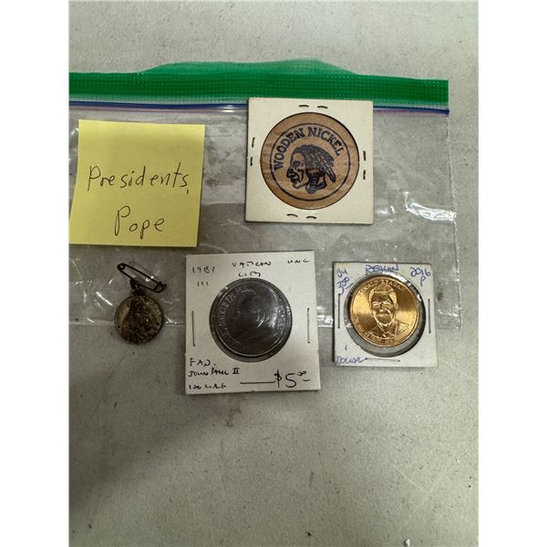 Presidents pope coins