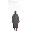 Image 1 : Luxurious gray cotton robe, knee-length with shawl collar, comfortable and absorbent, new.