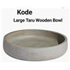 Image 1 : Large Taru wooden bowl with a rustic finish, versatile for decor or serving, new.