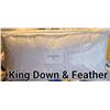 Image 1 : King-size down and feather pillow for superior comfort, hypoallergenic and soft, new.