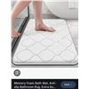 Image 1 : Cushioned memory foam for comfort, anti-slip backing for safety, machine washable, new.