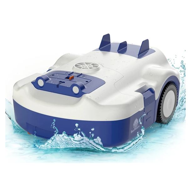 Automatic robotic pool cleaner with energy-saving design, suitable for different pool types, new.