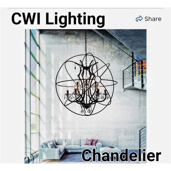 Industrial orb design featuring multiple bulbs, ideal for lofts and high ceilings, new.