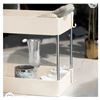 Image 1 : Stylish two-tier tray perfect for organizing kitchen items, modern beige color, new.