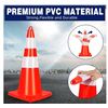 Image 1 : High-visibility red and white cone, made from flexible and durable PVC material, new.