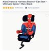 Image 1 : Spider-Man themed car seat for kids, includes harness and comfortable padding, new.