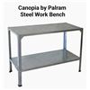 Image 1 : Durable galvanized steel construction, spacious two-tier design for storage and work, new.