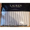 Image 1 : King size striped sheet set, includes pillowcases, soft and durable fabric, new.