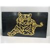 Image 1 : Gold Leaf Tiger Engraved in Wood 36Wx20H