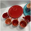 Image 2 : Collection of Colourful Newer Fiestaware Serving Platters, Mugs, Teacup 