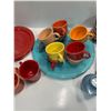 Image 3 : Collection of Colourful Newer Fiestaware Serving Platters, Mugs, Teacup 