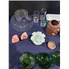Image 2 : Collection of Blue Glass Vases and Decorative Items