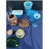 Image 3 : Collection of Blue Glass Vases and Decorative Items