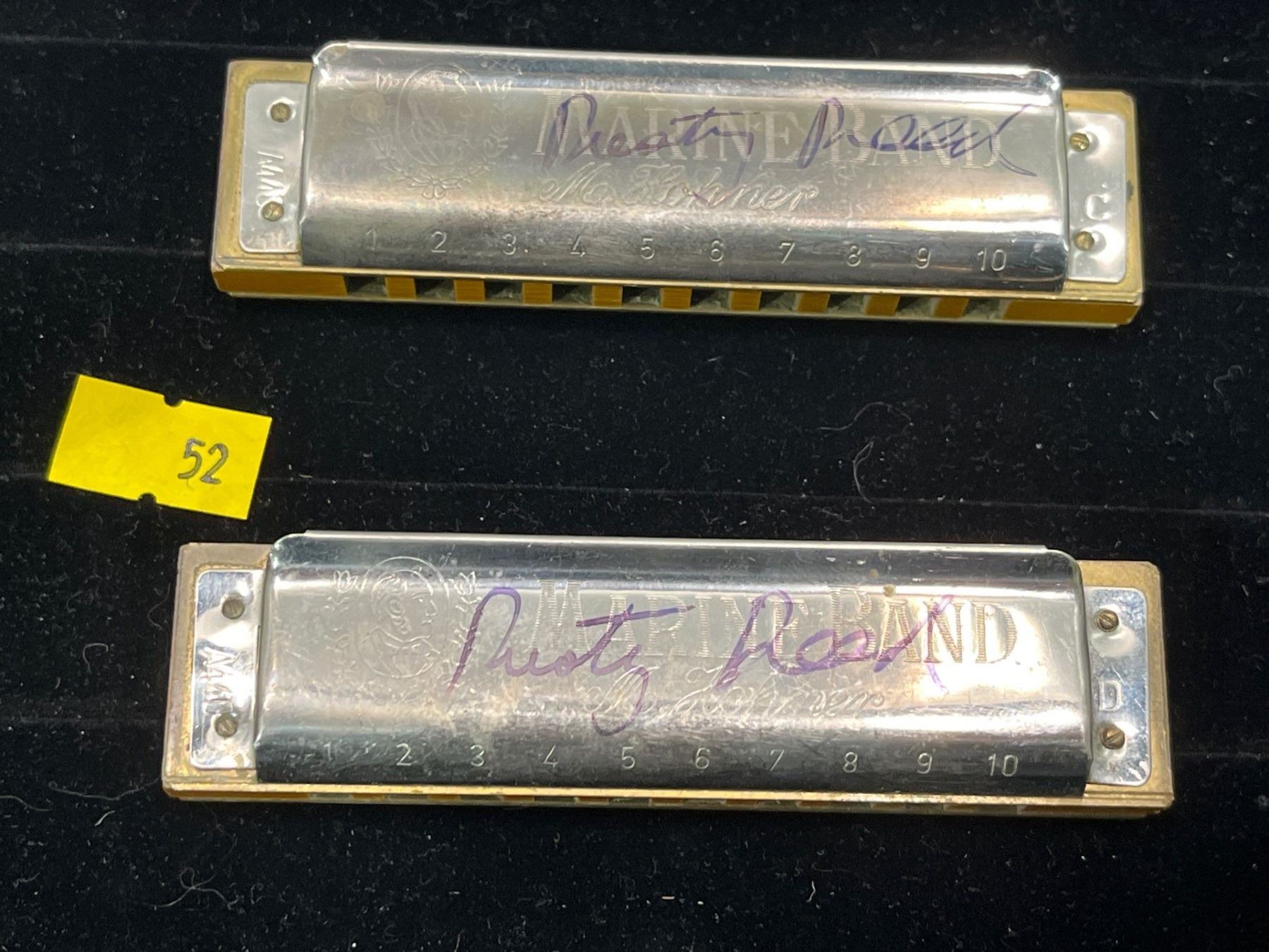 Two Marine Band Harmonicas Signed by Rusty Reed - Beck Auctions Inc.