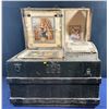 Image 2 : Antique Decorative Steamer Travel Trunk 32Lx20.5Dx27H