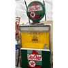 Image 3 : Antique Bennett Texaco Sky Chief Gas Pump 32Wx20Dx73H Crack On Dome Glass
