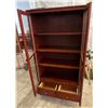 Image 2 : Solid Wood Glass Door Display Cabinet with 2 Drawers 35Wx14.5Dx66H