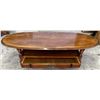 Image 2 : Solid Wood Oval Shaped Coffee Table with Drawer 60Lx22.5Dx16H