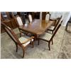 Image 2 : Solid Wood Dining Set with 6 Chairs and leaf 66.5Lx42Wx30H with leaf 90.5L