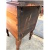 Image 12 : Set Of Antique Wooden Night Stands/End Tables with 3 Drawers and Upper Shelf  17W x 21.5D x 51H