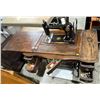 Image 3 : Antique New Ben Hur Sewing Machine Table (open 50Wx18Dx38H, closed 35Wx18Dx31H)