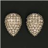 Image 2 : 18K Gold 6.5 ctw Fancy Champagne Diamond Large Domed Tear Drop Earring w/ Enhanc