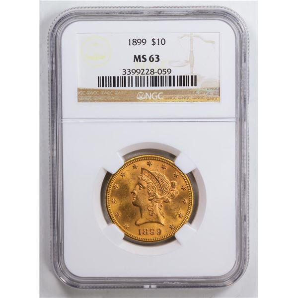 1899 $10 Eagle Gold Coin NGC MS63