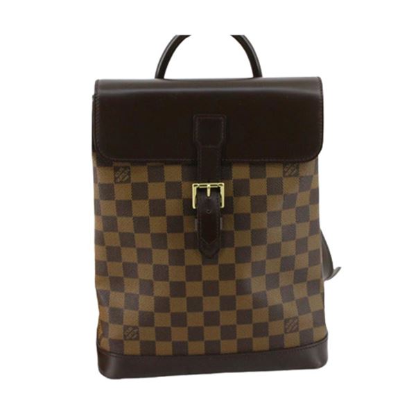 Louis Vuitton Damier Ebene Canvas Leather Soho Backpack