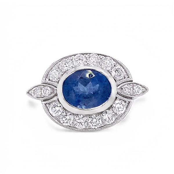 2.00 ctw Aquamarine and 0.83 ctw Diamond 18K White Gold Ring