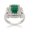 Image 1 : 2.44 ctw Emerald and 1.04 ctw Diamond Platinum Ring