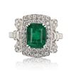 Image 2 : 2.44 ctw Emerald and 1.04 ctw Diamond Platinum Ring