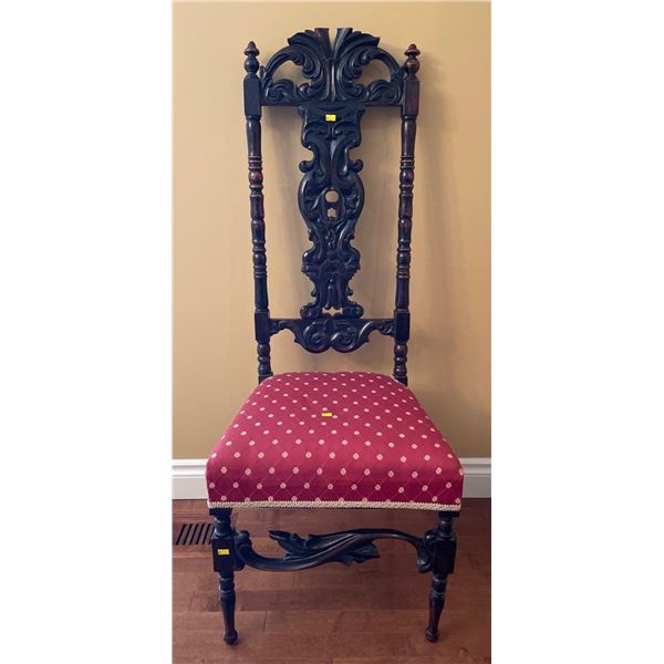 Art Nouveau Antique Antique Upholstered Decorative Chair 19.5Lx16Dx50H