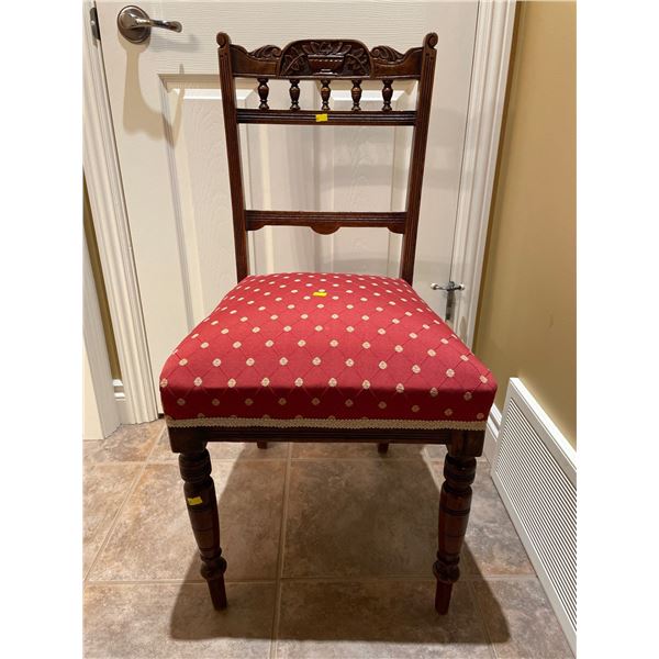 Antique Upholstered Decorative Chair 18Lx19.5Dx36H