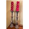 Image 1 : Matching Set of Decorative Candle Holders - Includes Candles 29.5H