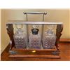 Image 3 : Antique Crystal Liquor Bar Decanter Set 15Lx6Dx12.5H