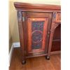 Image 4 : Antique Art Nouveau Style Hand Crafted Solid Wood 2 Cabinet 1 Drawer Hutch  68.5Lx22Dx39H