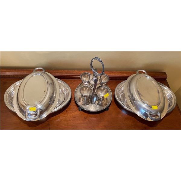 Assorted Collection Of Silver Plated & Pewter Servingware