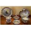 Image 1 : Assorted Collection Of Silver Plated & Pewter Servingware & Candle Holders
