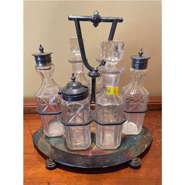 Antique Victorian Cruet Set - Condiments Vinegar