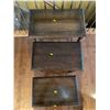 Image 3 : Victorian Barley Twist Antique Oak Nesting Tables 25Lx15Dx25H